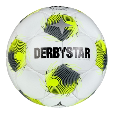 Derbystar Fussball Brilliant TT AG v25 (Tainingsball, speziell für Kunstrasen) weiss/gelb/grau - 25 Bälle im Karton